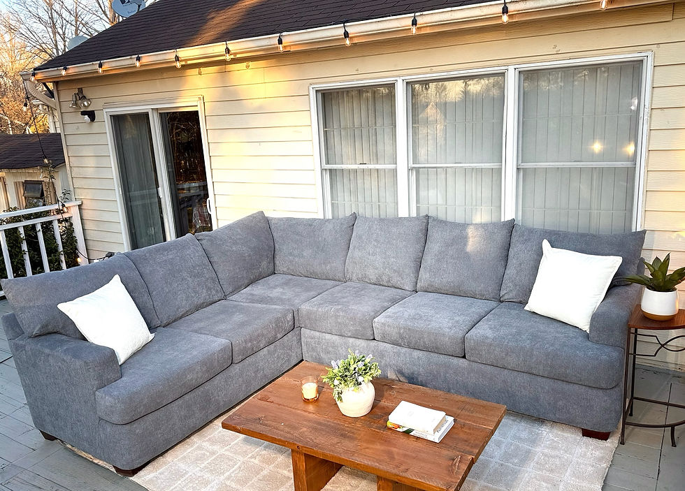 Thumbnail: Beautiful gray sectional sofa in excellent condition