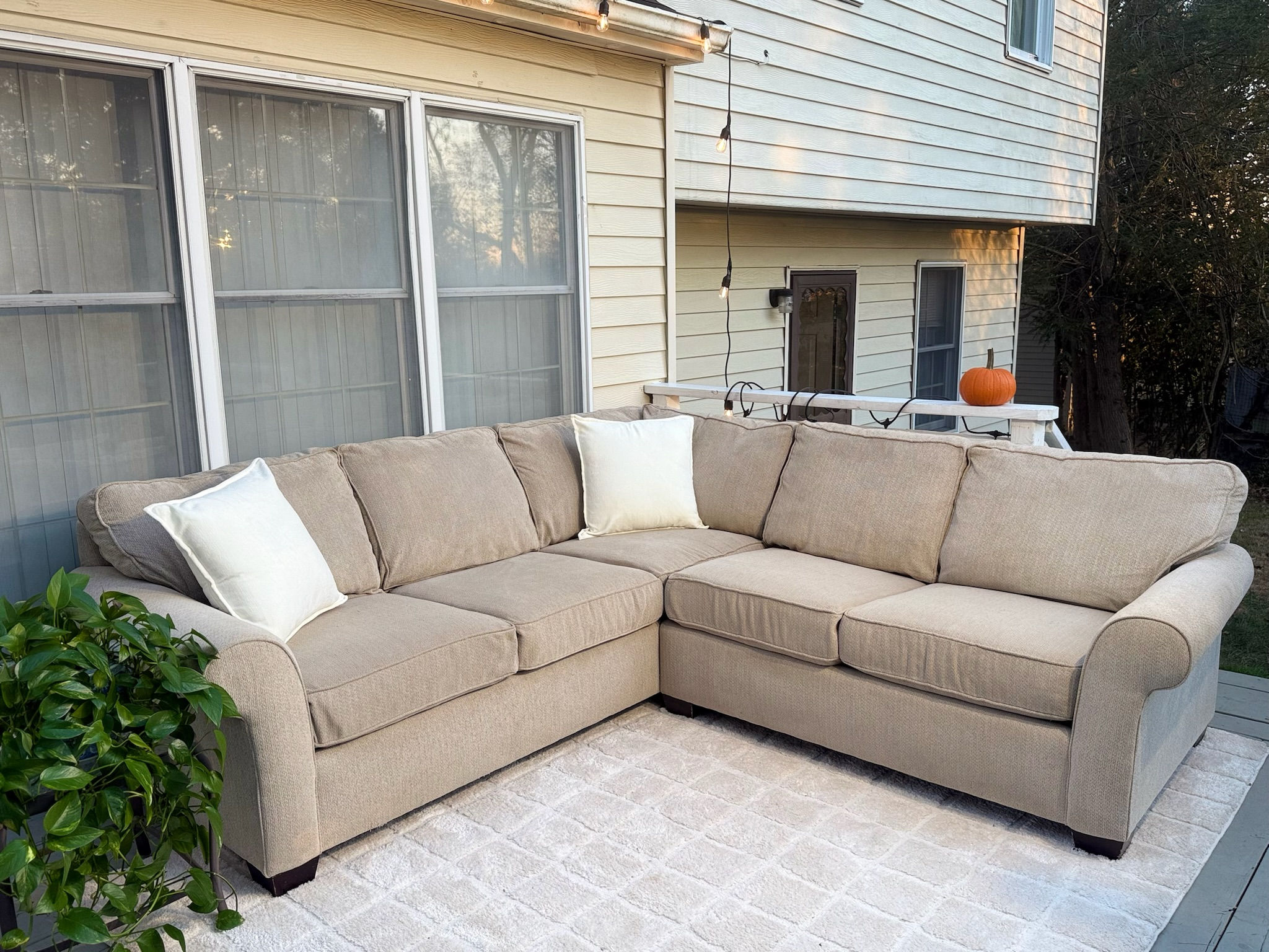 Beige Sectional Sofa – Deep Cleaned & Ready to Use
