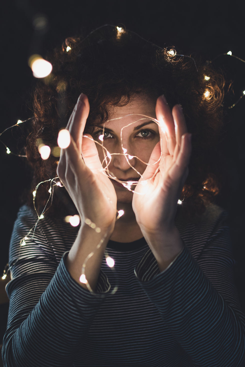 Portrait Studioshooting Lichterkette