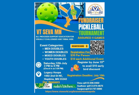 VT Seva Minneapolis Pickleball Tournament 2025