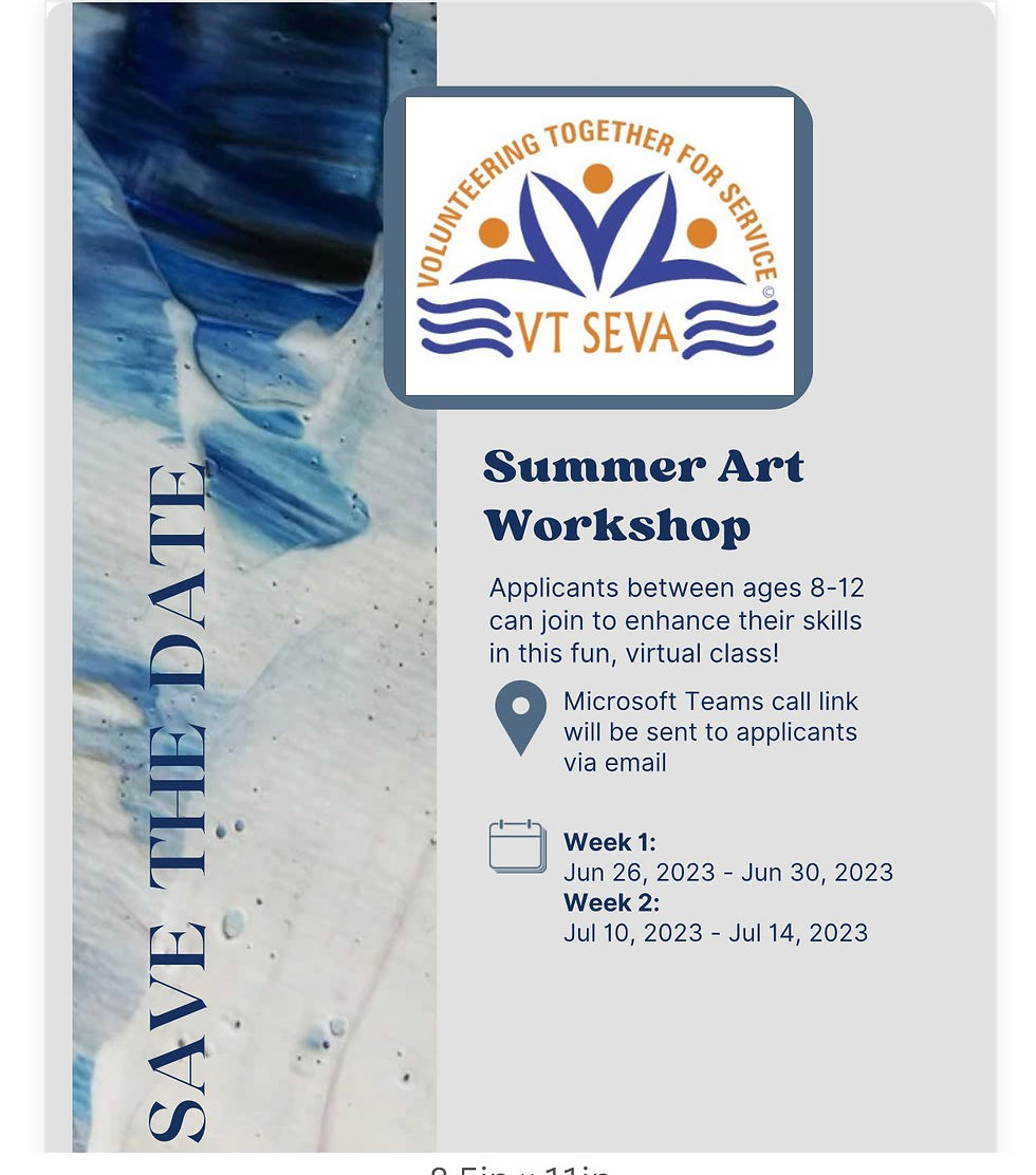 VT Seva Cincinnati Art Workshop