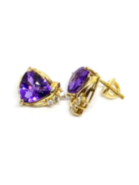 Trillion Amethyst Earring