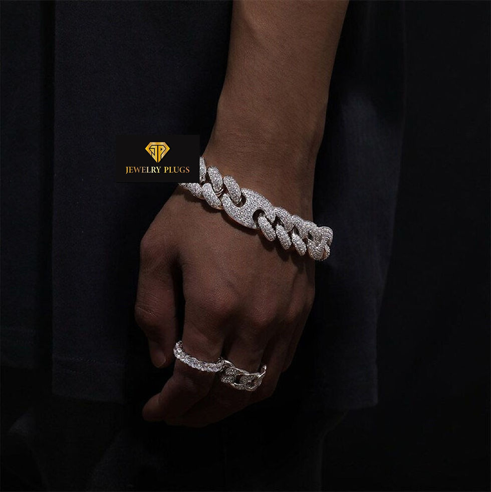Thumbnail: Miami Cuban Link Bracelet  Moissanite Iced Out 925 Silver 10mm-14mm