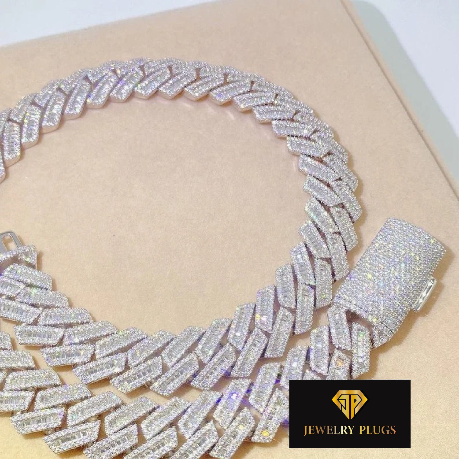 20MM Cuban Chain Moissanite Baguette Chain Iced Out Chain Rapper Men Neckless