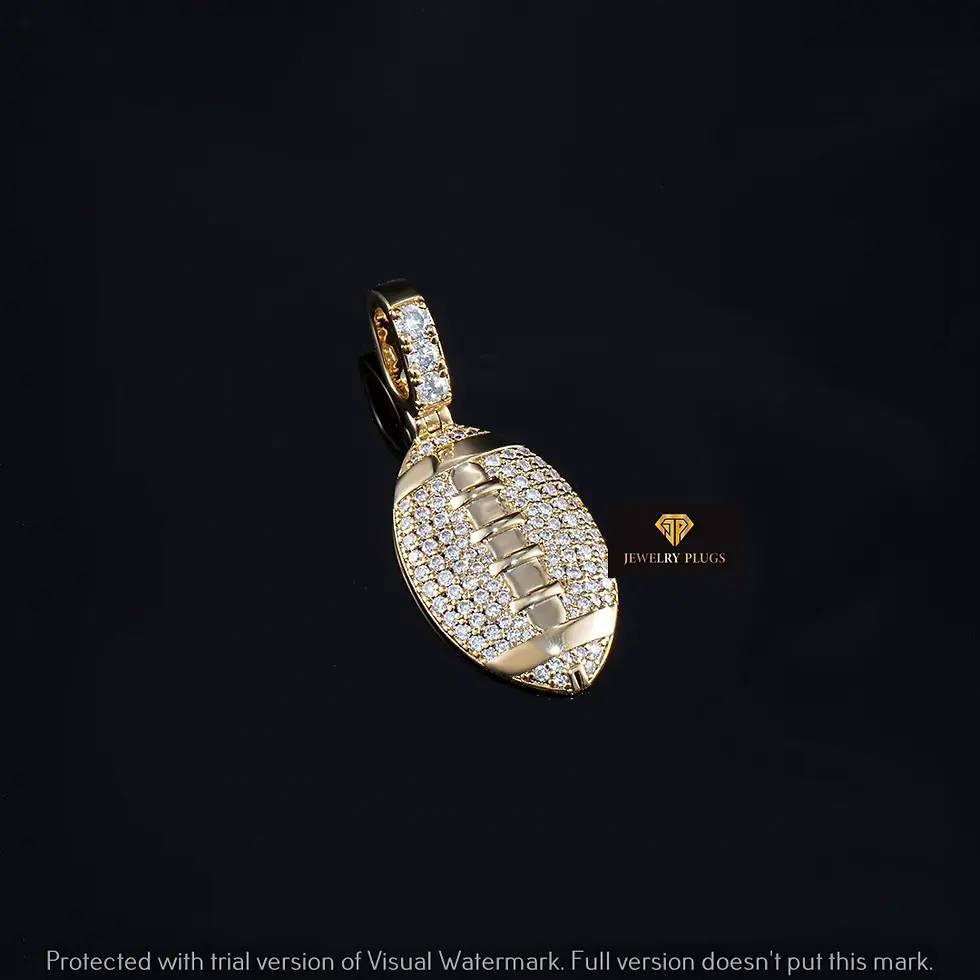 Thumbnail: American Football Moissanite Iced Out Pendant Neckless