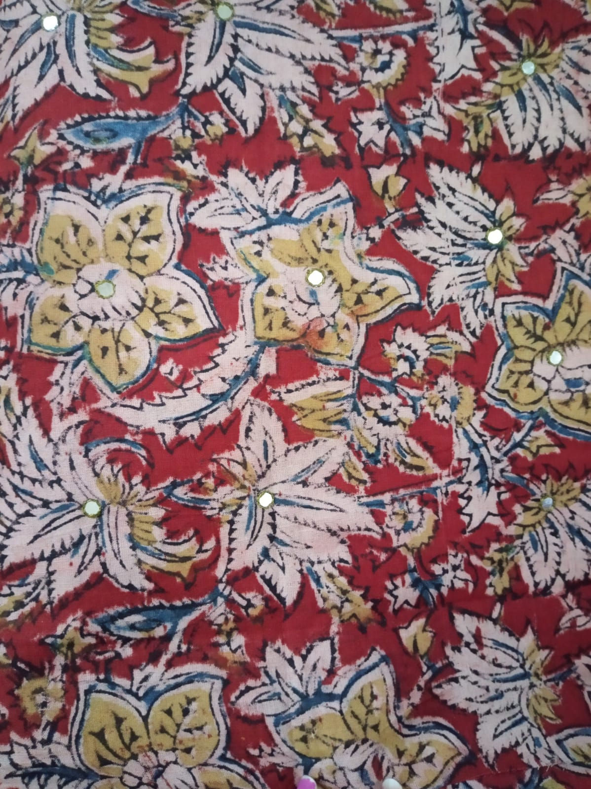 Hand-Block Kalamkari Print Fabric Design