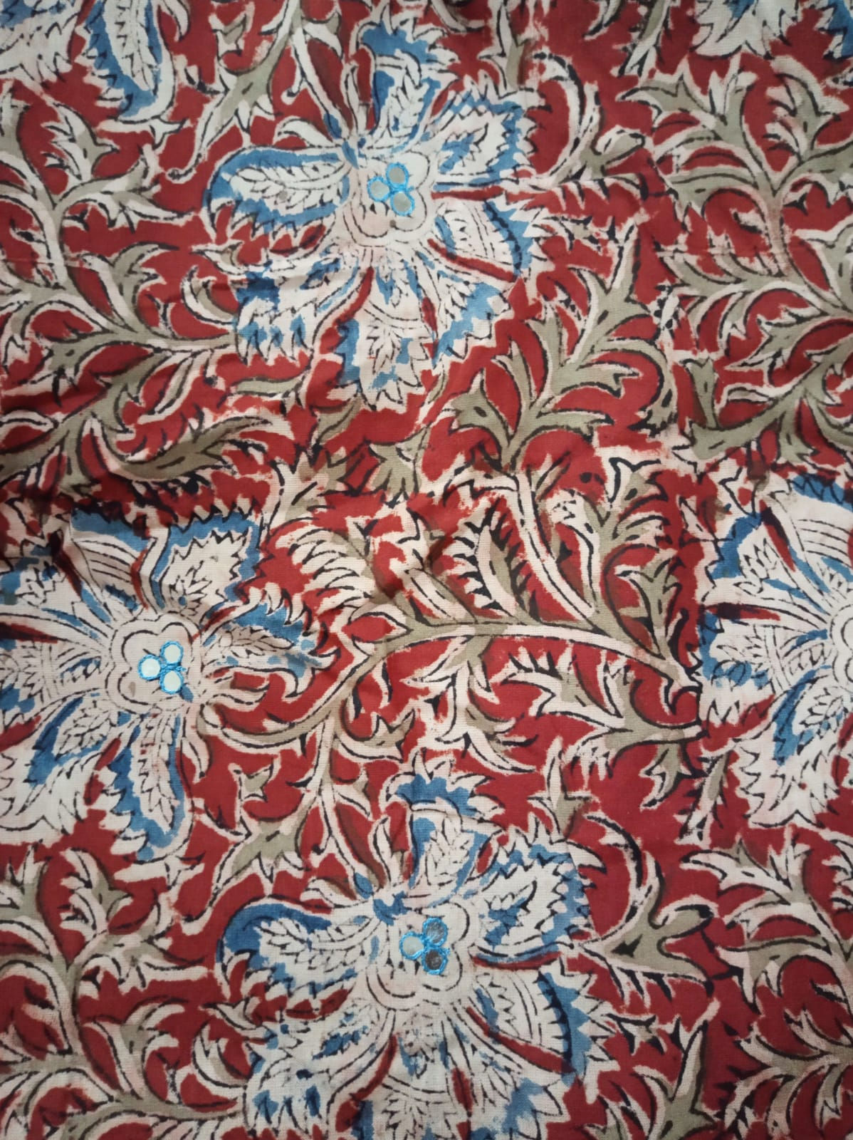 Hand-Block Kalamkari Print Fabric Design