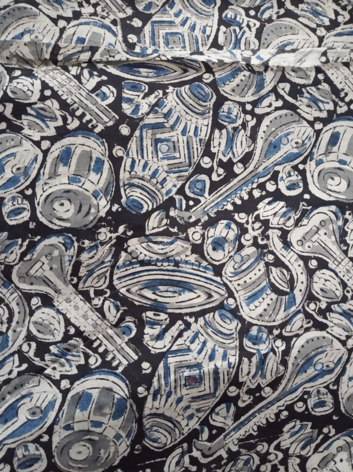 Hand-Block Kalamkari Print Fabric Design