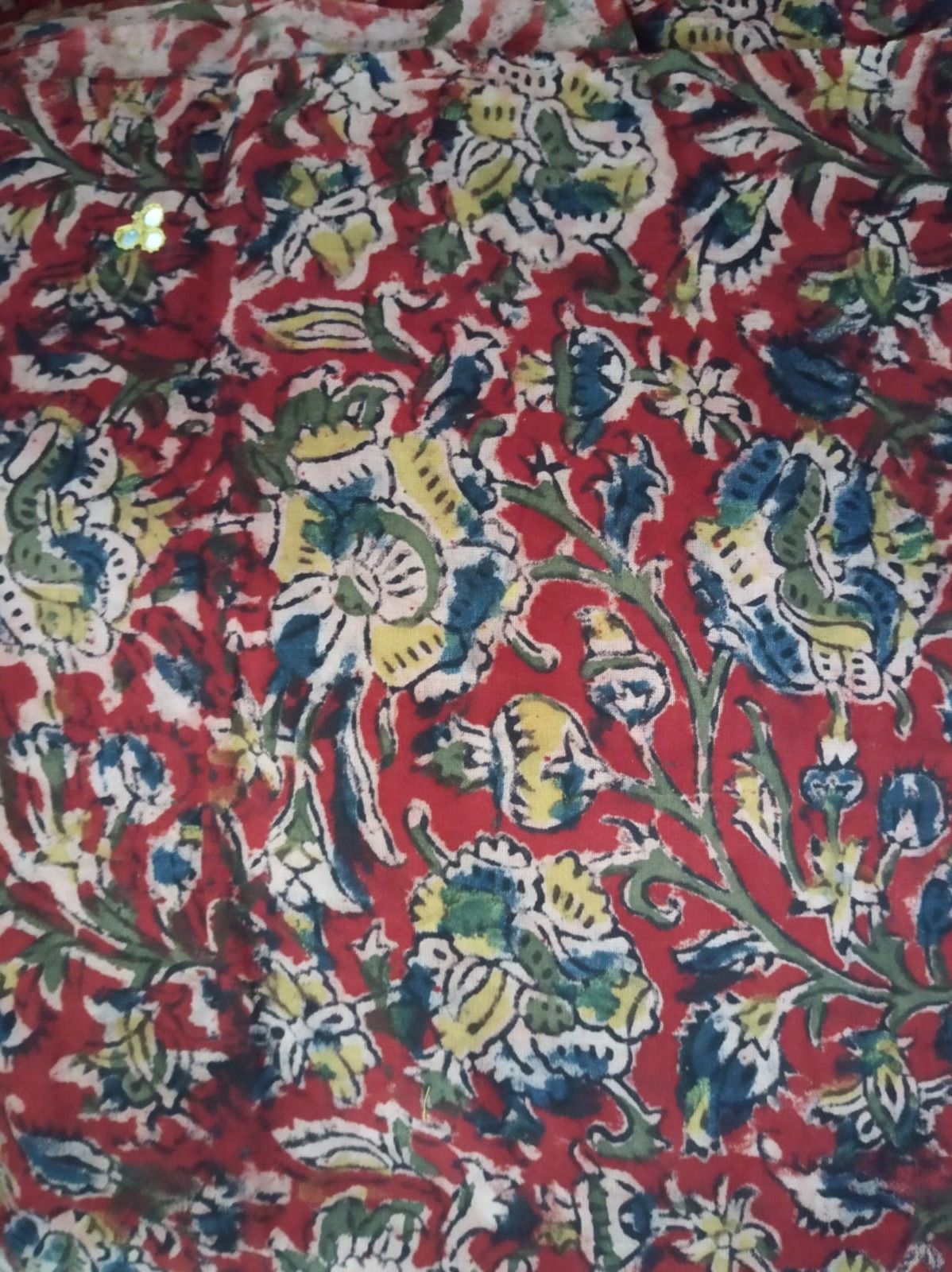 Hand-Block Kalamkari Print Fabric Design