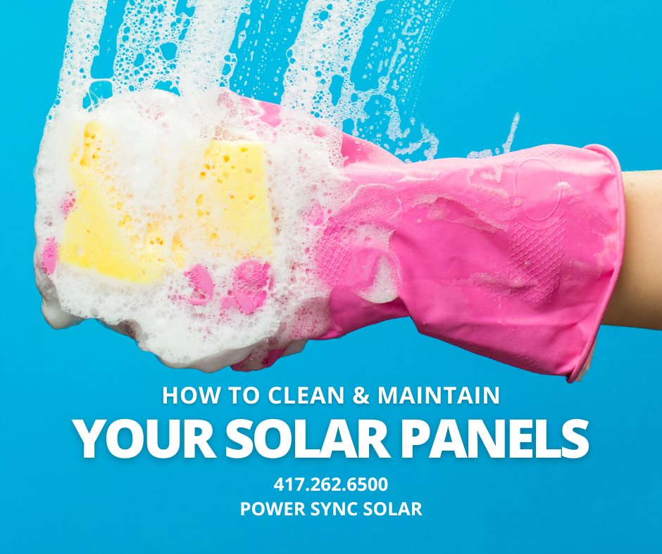 Maintenance on solar panels in Joplin, Missouri.