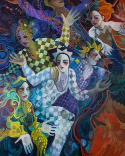 Jesters, by Barbara Grow Gallagher, Acrylic on Canvas