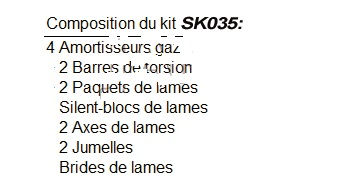 Miniature : KIT SUSPENSION Complet Terrain Tamer	Surélévation +40mm  Avec lames Médium	SK035