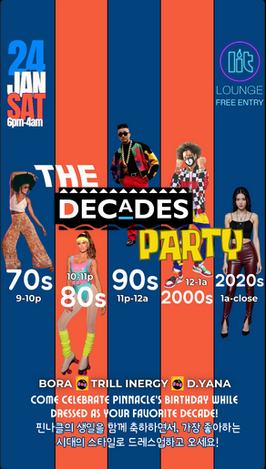 Decades Party at Lit Lounge Itaewon in Seoul, South Korea