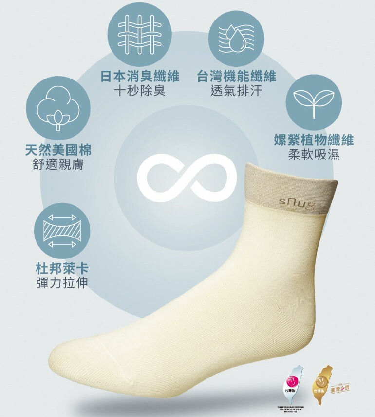 縮圖：休閒短襪-米白