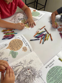 Kids coloring Bible animals from Paradise Inhabitants.