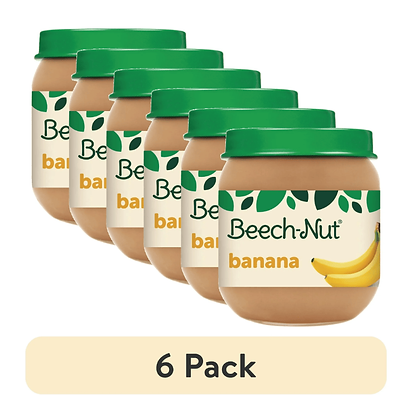 Banana Baby Food Beach-Nut 6 Glass Jars Of 4 Ounces
