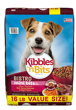 Dog Food Kibbles N Bits 16 LB Mini Bits Bistro Beef Spring Vegetable And Apple