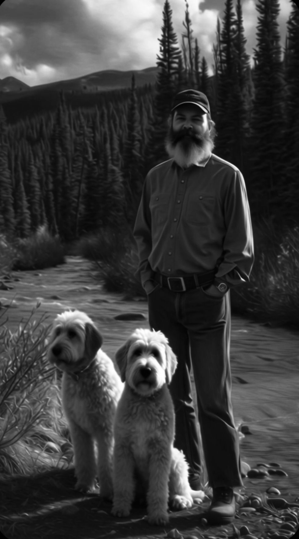Man, Dogs, And The Pause At The River; 3