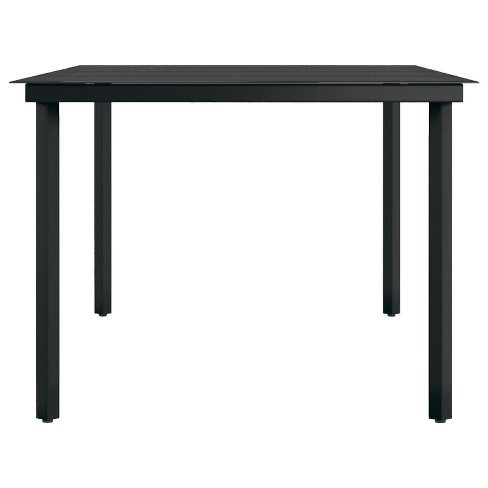 Thumbnail: Dinning Table Patio Black Steel 78.7"x39.4"x29.1 6 Person Eating Table
