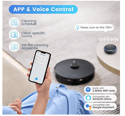 Robot Lidar Vacuum Rechargeable T20 Plus With Auto Empty Base Station