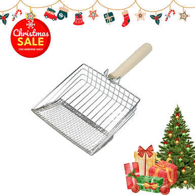 Cat Litter Box Poop Scooper Metal Base With Wood Scooper