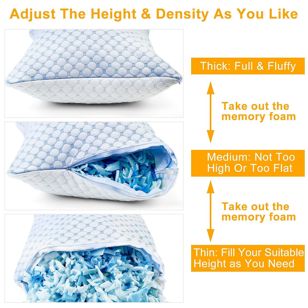 サムネイル： Pillow Memory Foam Cooling Gel Ventilated Technology Infused Soft Bed Sleep