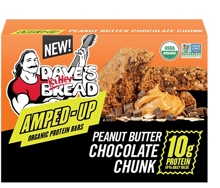 Protein Bars 4 Count Amped-up Peanut Butter Chocolate Chunk Dave's Killer Bread