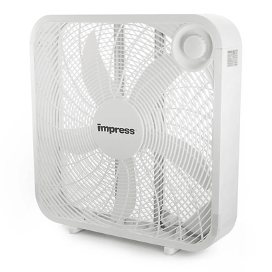 Fan Box Style White 3 Speed Motor 20 Inch Impress Airflow Design