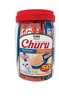 Churu 1 Case Of 50 Packs 0.5 Ounce Creamy Churu Tuna Chicken Inaba Tubes