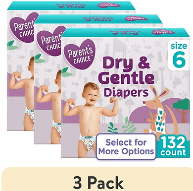 Diapers 3 Cases Of 132 Diapers Size 6 Parent's Choice Dry And Gentle