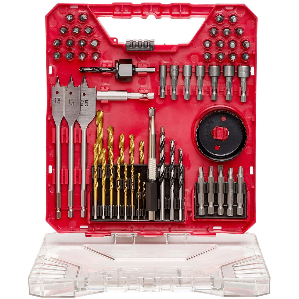 थंबनेल: Drill Bit Accessory Kit 70 Total Pieces Vevor With Carry Case