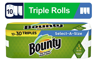 Paper Tower Triple Rolls Bounty 10 Total Rolls