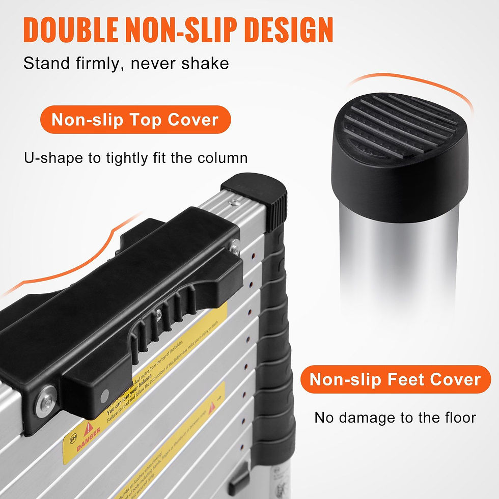 Thumbnail: Ladder Foldable 10.5 Foot Vevor Portable Aluminum Metal Telescoping Steps
