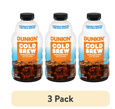Cold Brew Coffee 3 Containers Of 31 Ounce Dunkin Concentrate Coffee