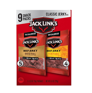 Beef Jerky 9 Packages Of 8.1 Ounces Jack Link's Teriyaki And Original Flavors