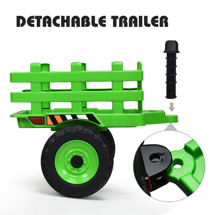 サムネイル： Tractor Riding Lawn Mower Children's Electric 12 Volt With Trailer 3 Gear Shift
