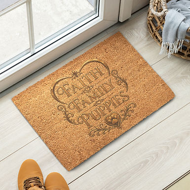 Coir Doormat Faith Family Puppies A. J. Smith's