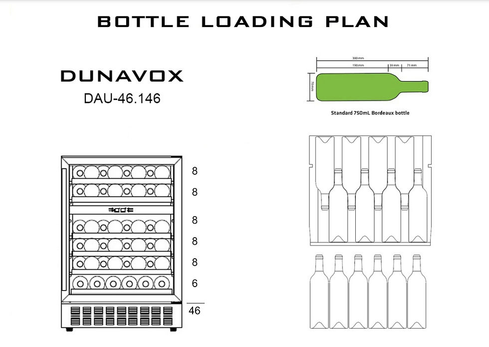 縮圖：匈牙利 DUNAVOX 獨立/嵌入式 雙溫酒櫃 DAU-46.146DB.TW