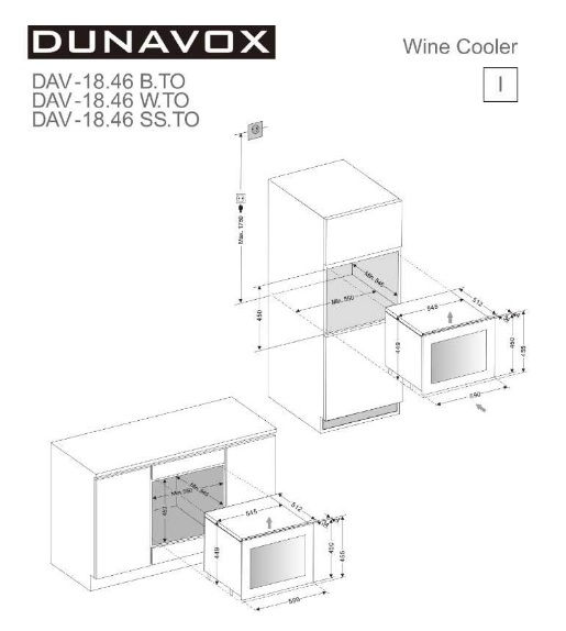 縮圖：匈牙利 DUNAVOX 嵌櫃式 酒櫃 DAV-18.46.TO.TW