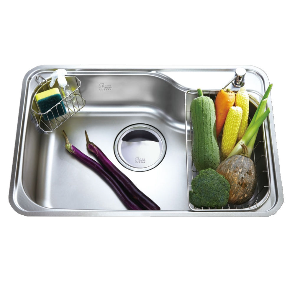 大吉熊 不鏽鋼水槽 右海灣單槽-珍珠壓花