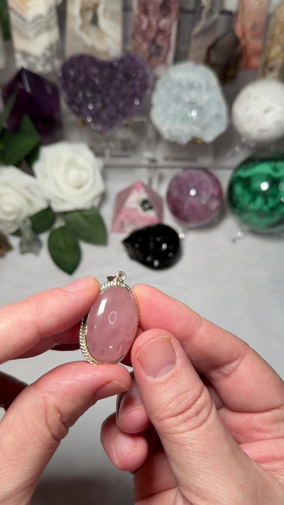 Thumbnail: Rose Quartz Pendant (Large)