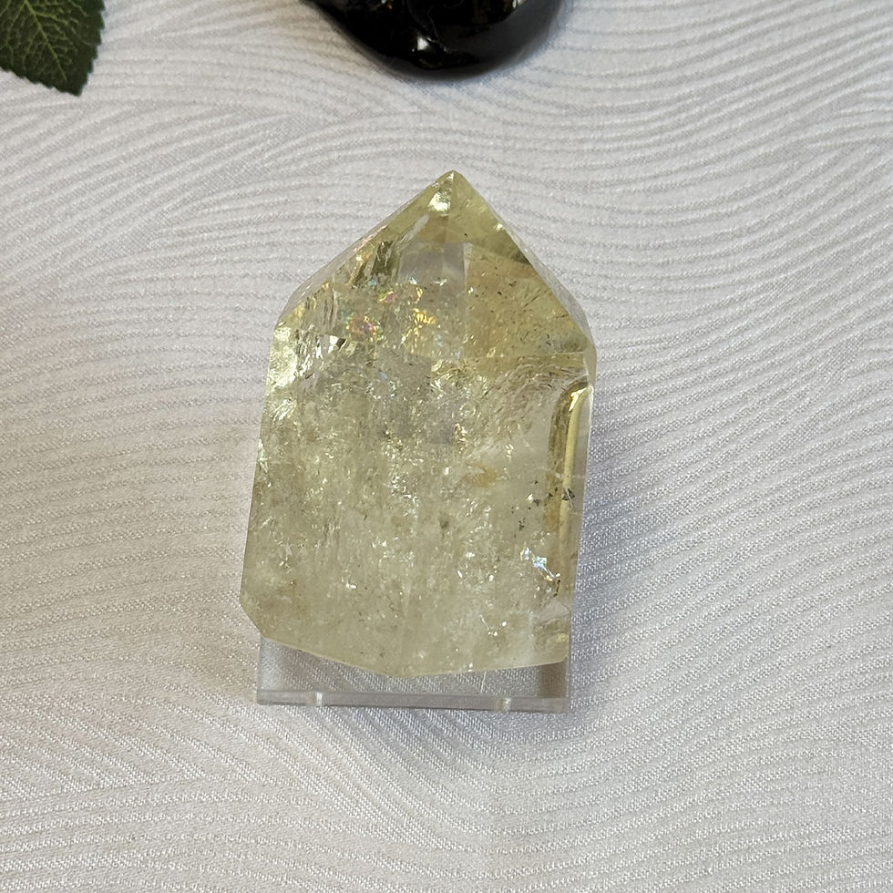 Thumbnail: Citrine Point with Rainbows (B)