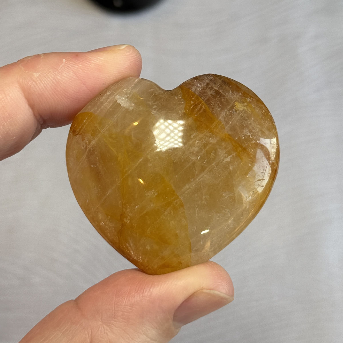 Golden Healer Quartz Puff Heart