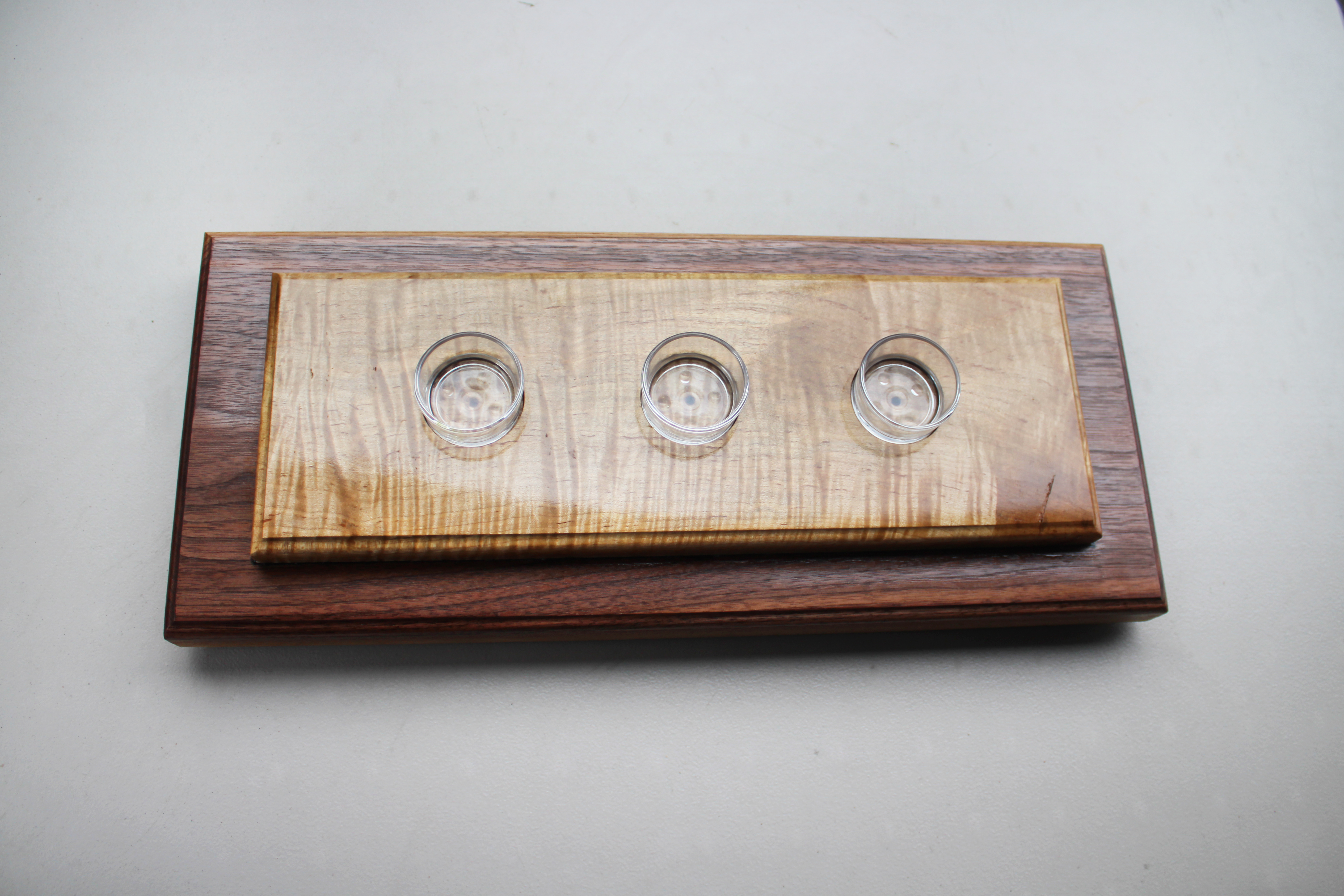 Walnut and Maple Candle Holder / Tabletop Centerpiece