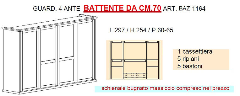 armadio 4 ante grezzo, armadio moderno su misura