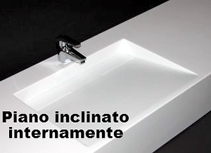 vasca piano inclinato, vasca con piano inclinato internamente in corian