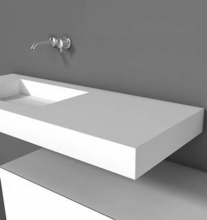 Piano e vasca sospeso in corian