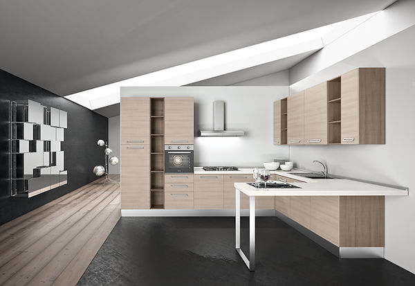 Cucina moderna, ante larice