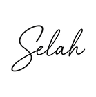 Selah script elegant minimalist design and name of the founder.