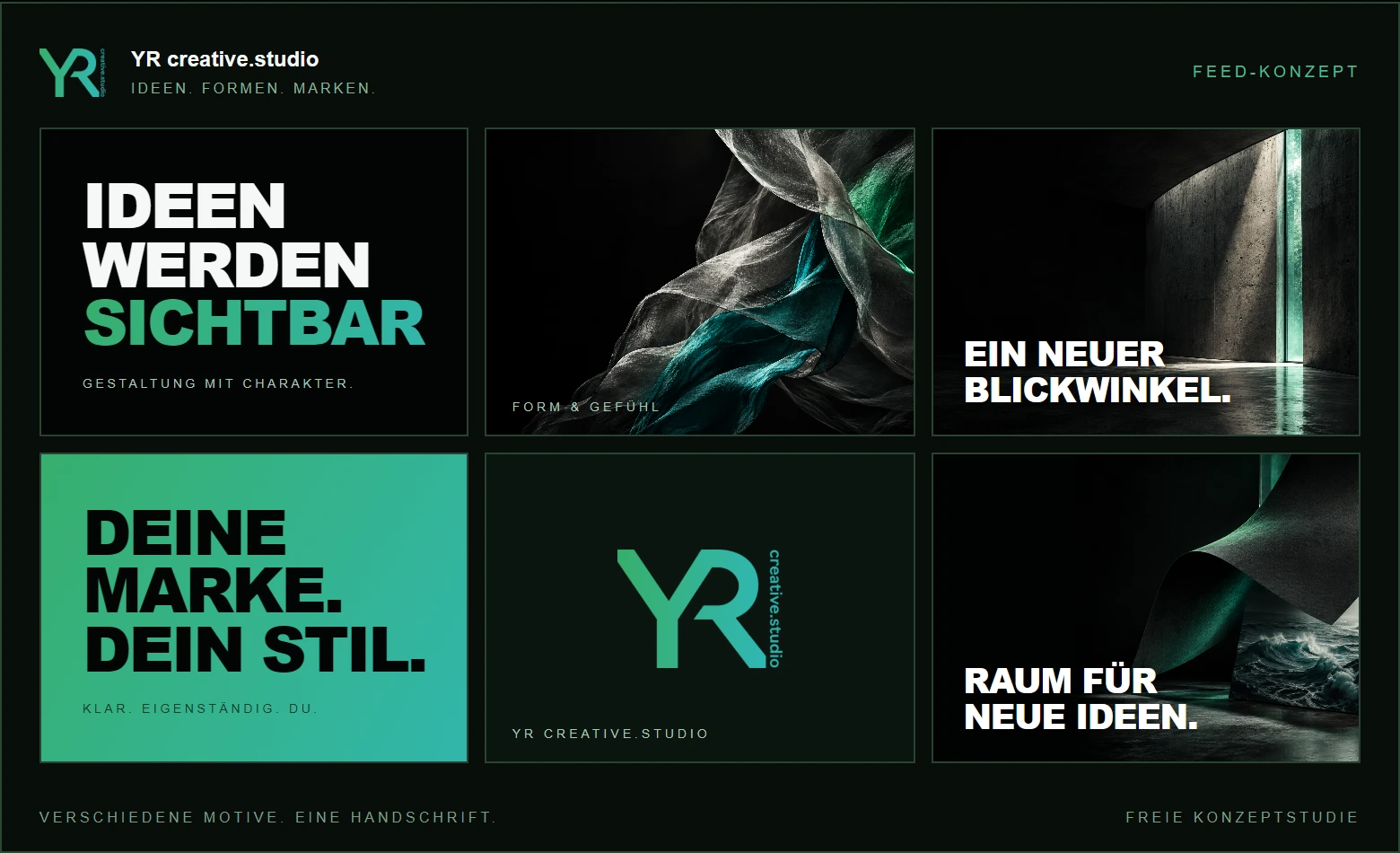 Gestaltungsübersicht eines Social-Media-Feeds